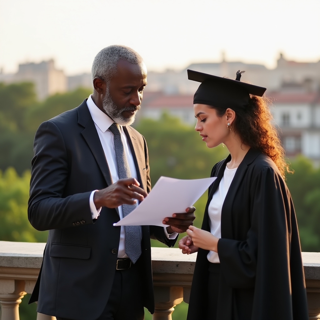 Discuție individuală de mentorat între un formator și un absolvent